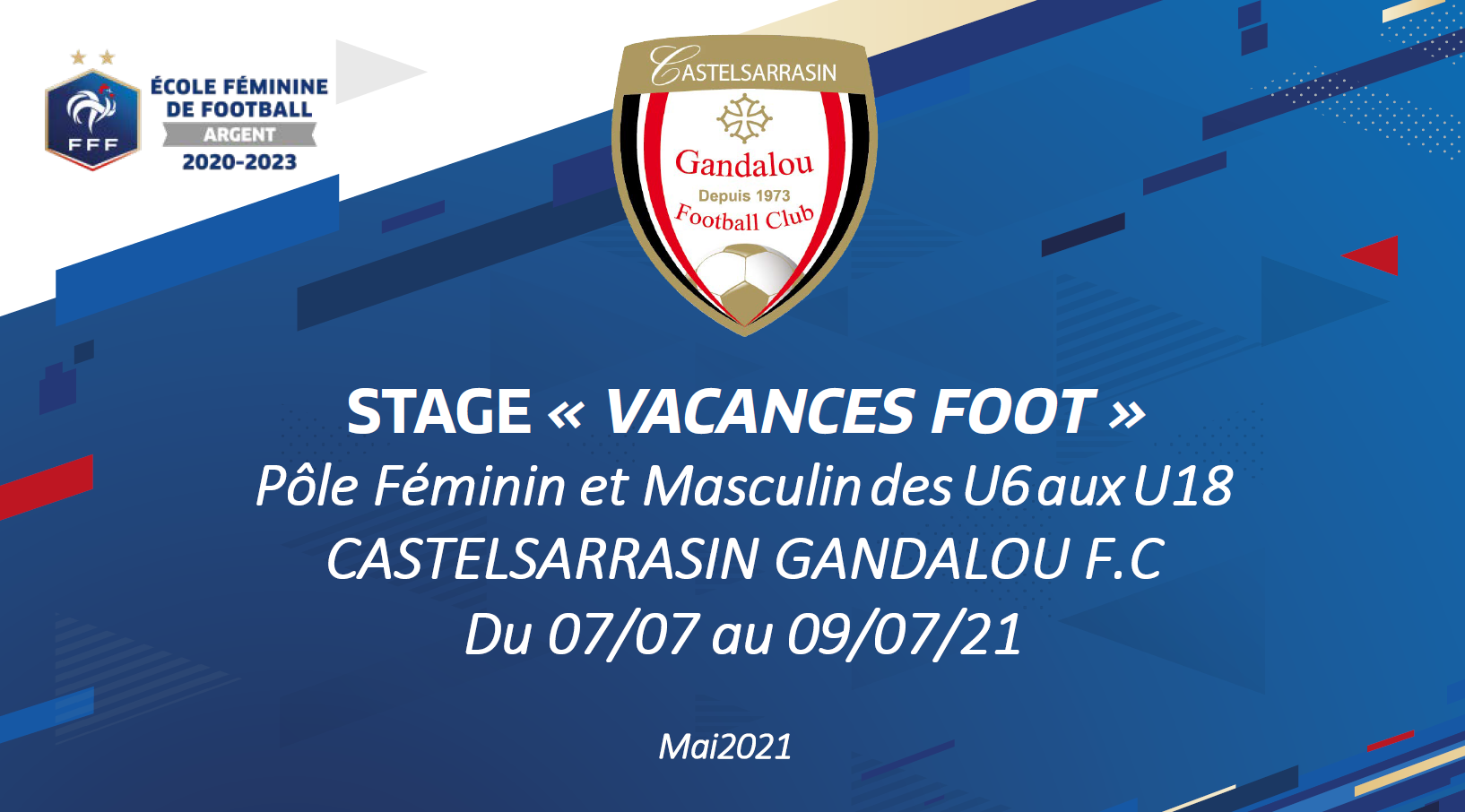Stage Vacances Foot CGFC Juillet 2021